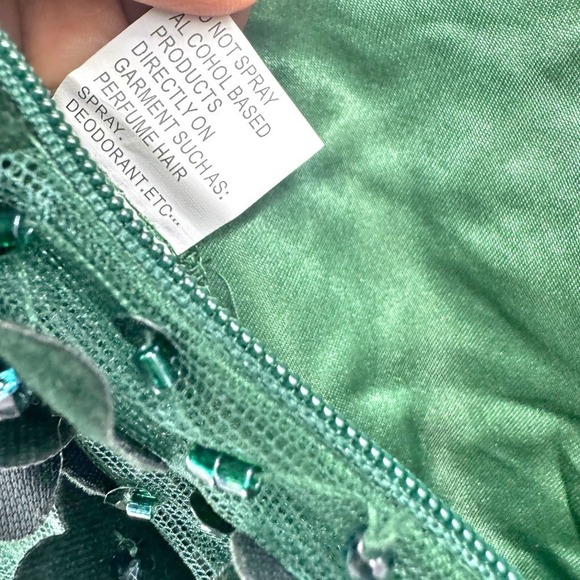 PETITE EMBELLISHED BUTTERFLY SLEEVE VELVET HEM MIDI DRESS Emerald Size 6 NWT - Picture 10 of 12